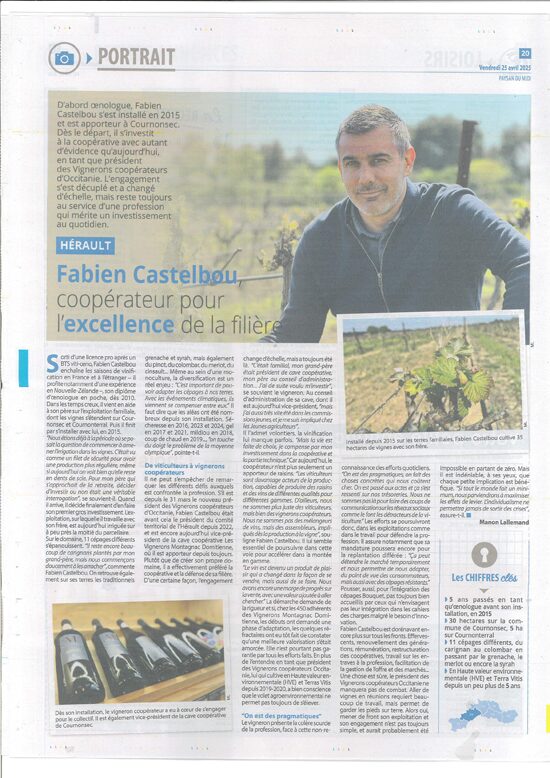 Coopérateur d’excellence : Fabien Castelbou en lumière