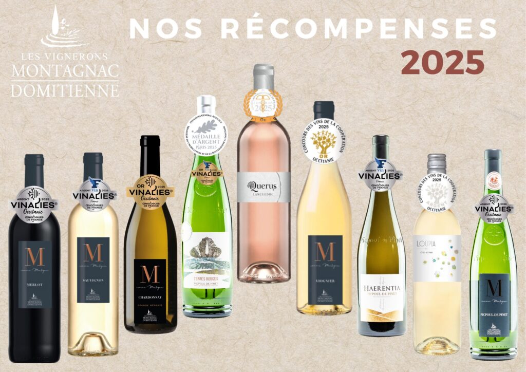 Les vins des Vignerons Montagnac Domitienne, récompensés en 2025